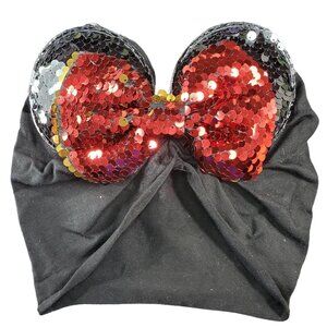 Minnie Mouse Turban Infant Ears Red Sequin Hair Bows Headband Hair Care Baby